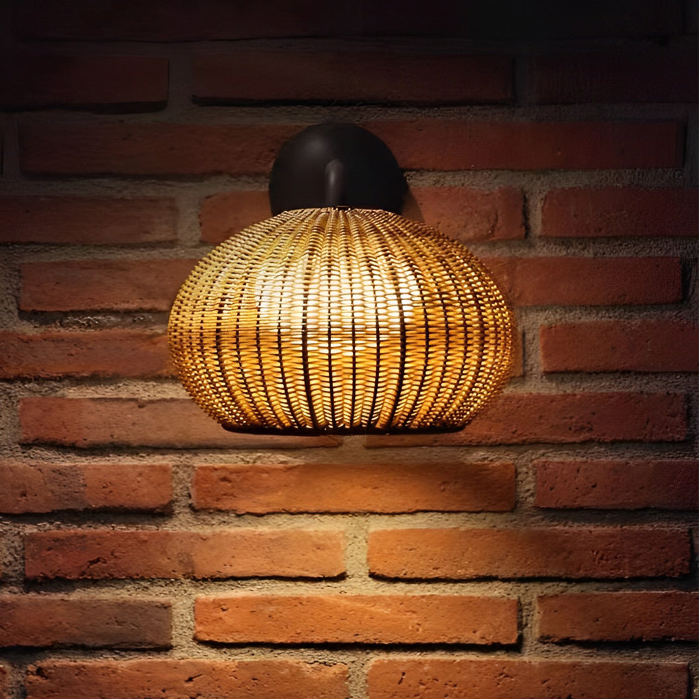 Lantaarnvormige Waterdichte Rotan Moderne Buiten Wandlamp Kroonluchter