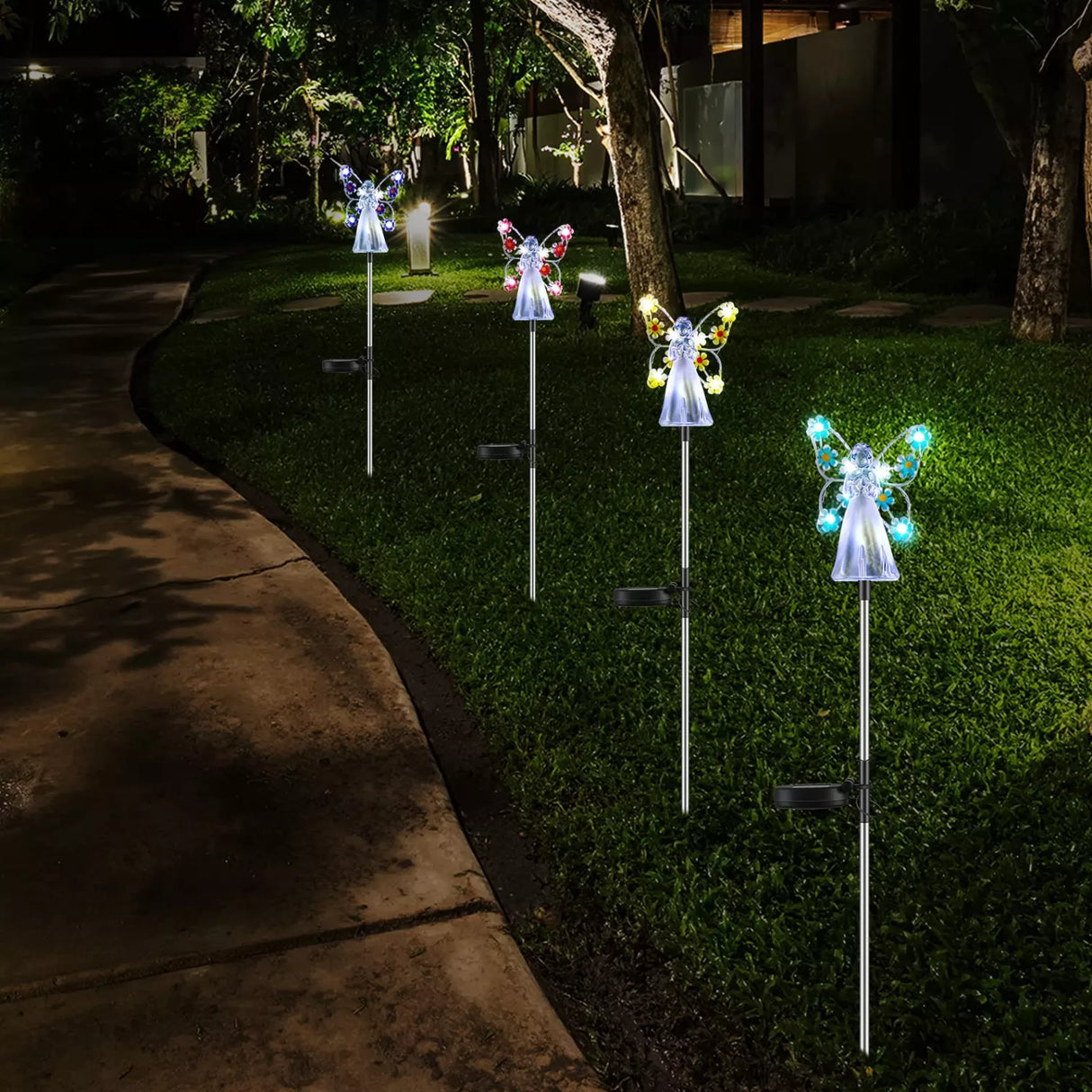 Zonne-Engel Tuinverlichting - LED Solar Engel Steeklampen voor Buiten | Weerbestendig IP65