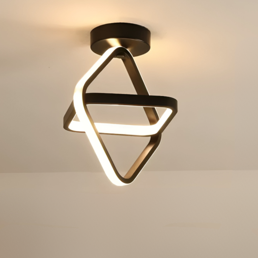 Moderne LED Plafondlamp 18W | Creatief Ontwerp met 2 Ringen | Energiezuinige Verlichting voor Woonkamer & Kantoor 24 cm