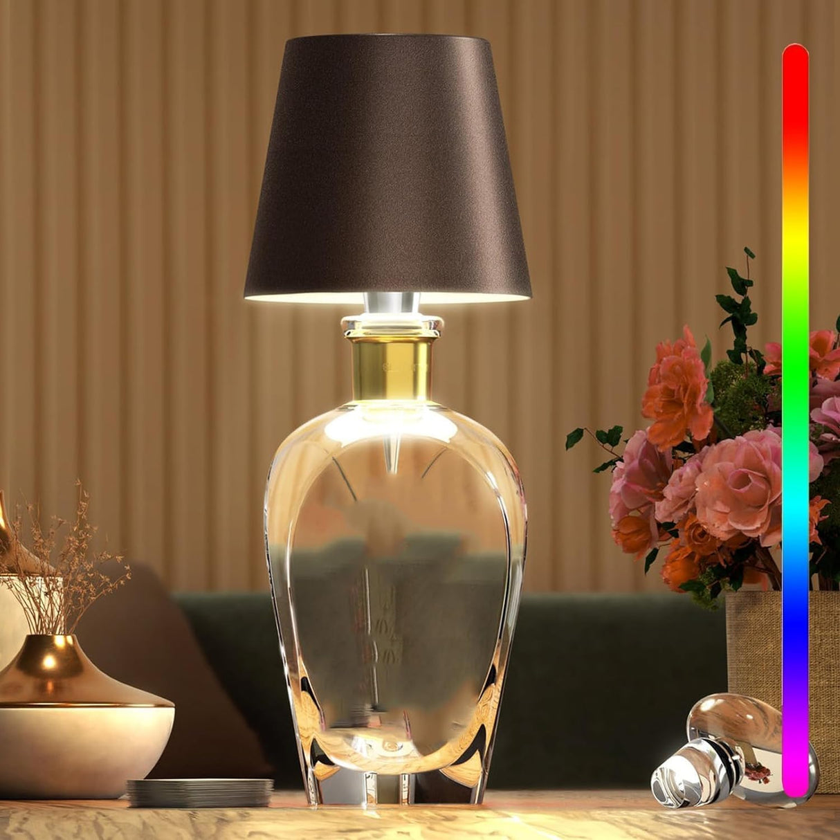 Draagbare LED Verlichtingsfles met Touch Bediening - Dimbaar, Oplaadbaar en Draadloos