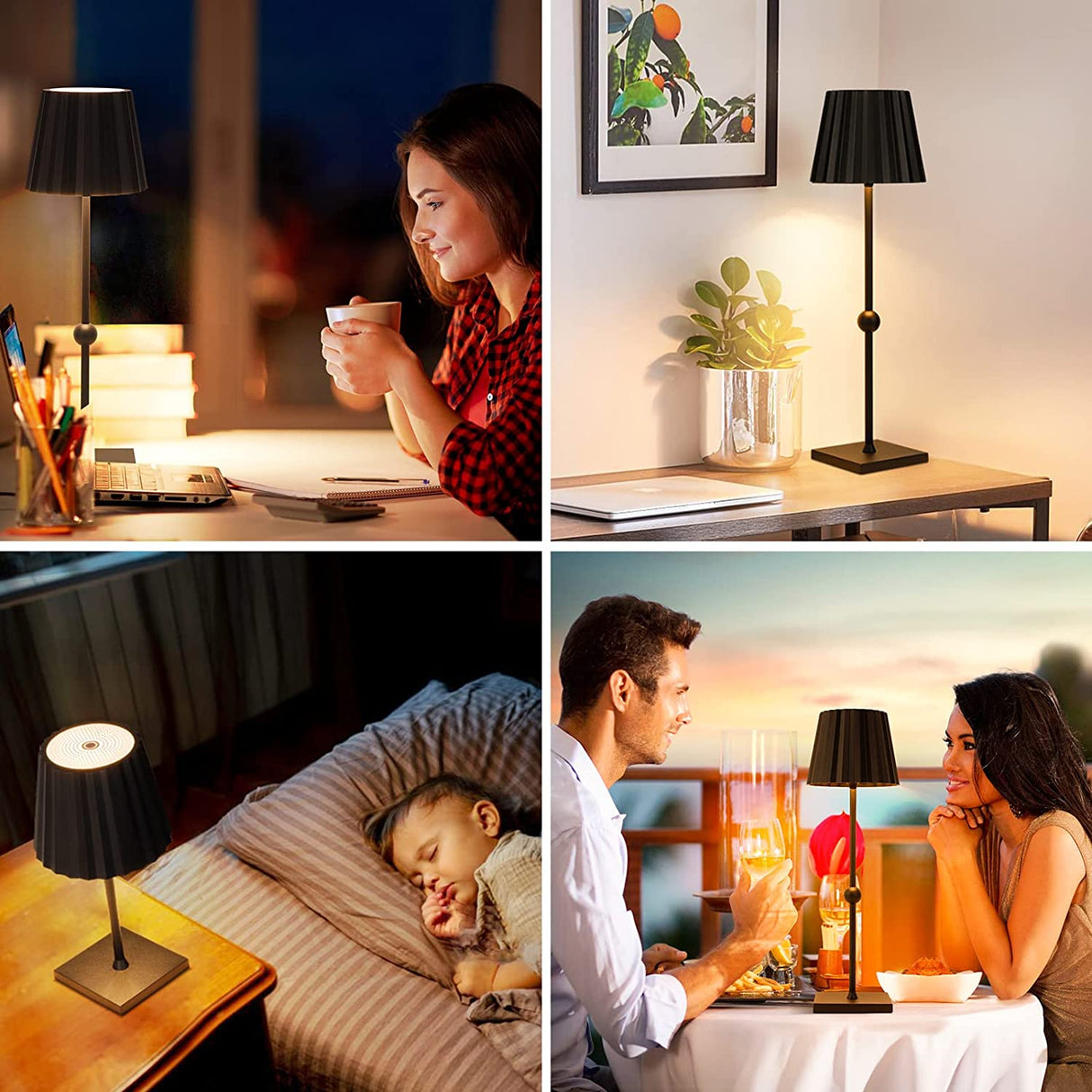 Draadloze Tafellamp met Traploze Dimming - Modern Design voor Binnen en Buiten