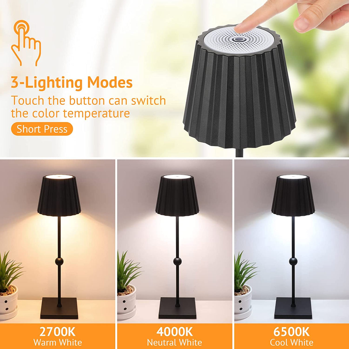 Draadloze Tafellamp met Traploze Dimming - Modern Design voor Binnen en Buiten