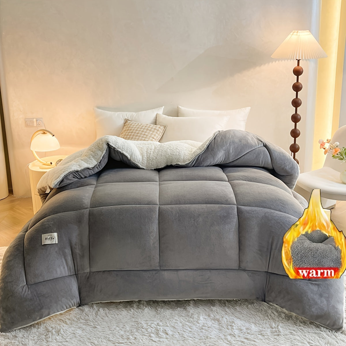 Cabin Style Sherpa Fleece Dekbed – Zacht & Warm Fluffy Dekbed voor Koude Nachten | Comfortabel Beddengoed