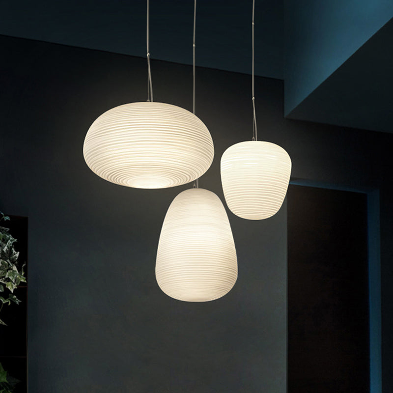 Moderne Geribbelde Glazen Hanglamp - Stijlvolle Plafondverlichting voor Woonkamer en Eetkamer