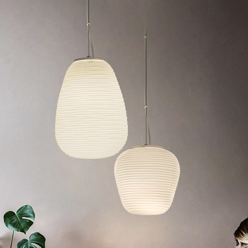 Moderne Geribbelde Glazen Hanglamp - Stijlvolle Plafondverlichting voor Woonkamer en Eetkamer