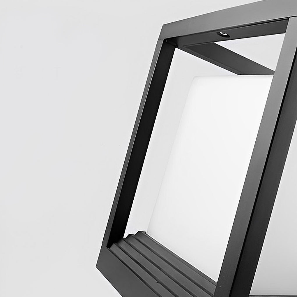 Minimalistische Vierkante Waterdichte LED Zwarte Moderne Solar Schuttingverlichting