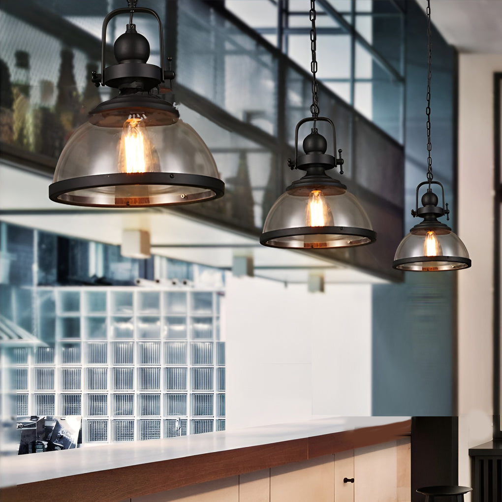Antiek Glas IJzer Retro Industriële Kroonluchters Hangende Plafondlampen