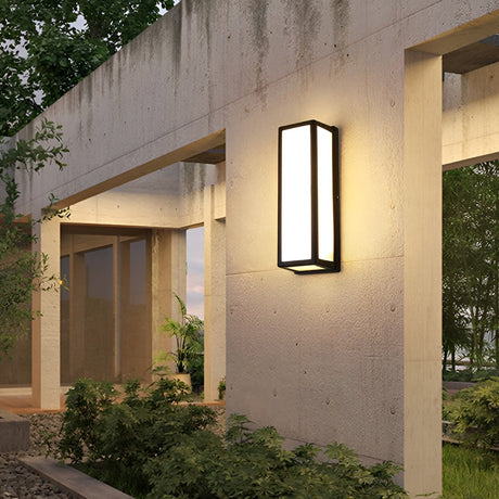 Rechthoekige LED Waterdichte Bewegingssensor Zwarte Moderne Wandlamp