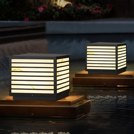 Vierkante IP65 Waterdichte LED Solar Moderne Buiten Dekpaal Lamp