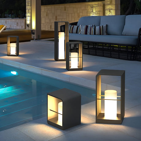 Rechthoekig Frame Waterdichte Moderne Solar Buitenlantaarns