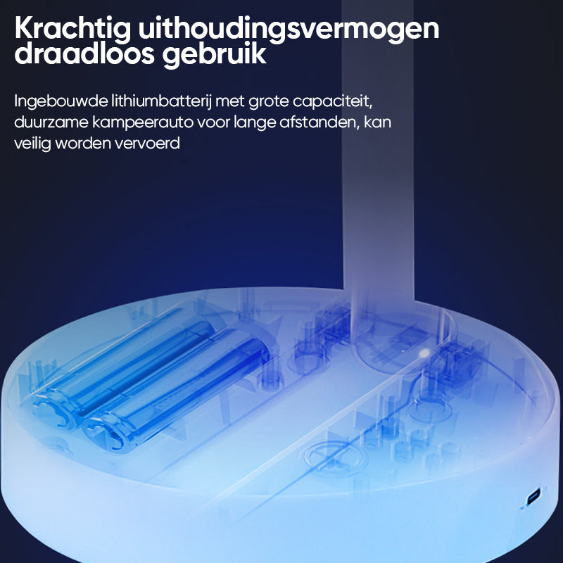 Draagbare Oplaadbare Telescopische Tafelventilator met Stil Ontwerp en Verstelbare Hoogte