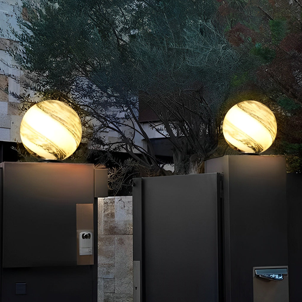 Ronde Glas Planeten Design Waterdichte Moderne Buiten Paalverlichting