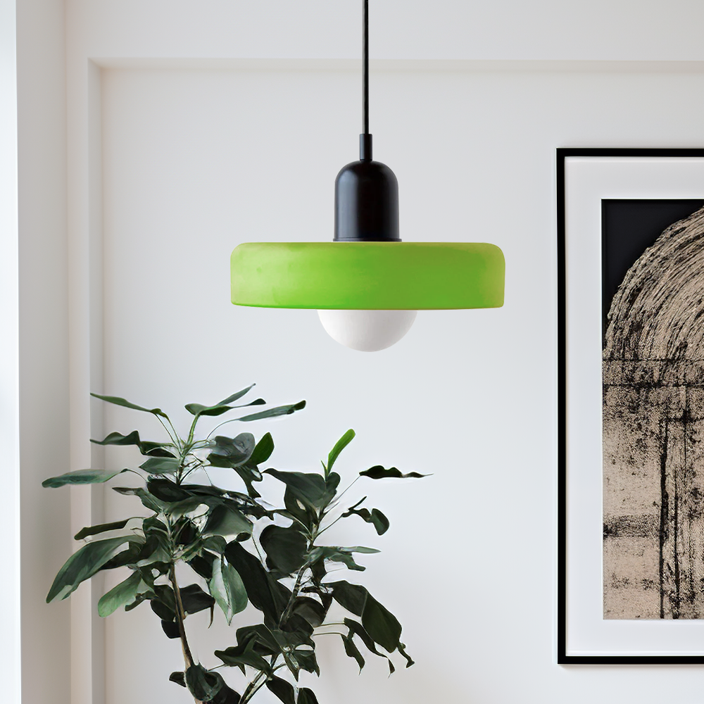 Bauhaus Glas-in-lood Hanglamp
