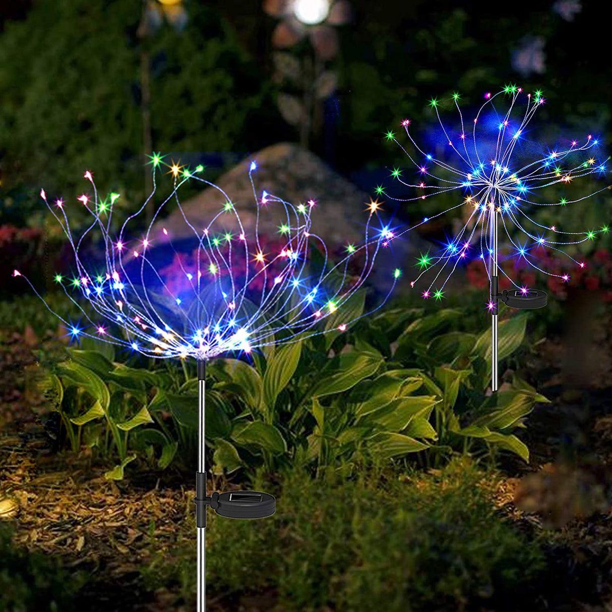 4 Stuks Solar Vuurwerk Tuinlampen - Weerbestendige LED Decoratieve Verlichting, Zonne-energie voor Tuin en Patio