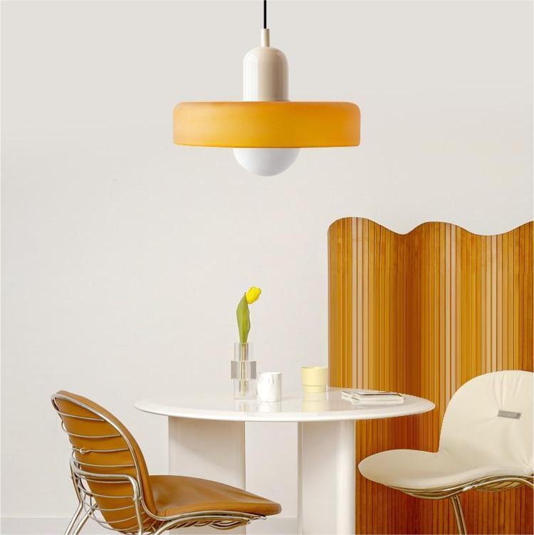 Bauhaus Glas-in-lood Hanglamp