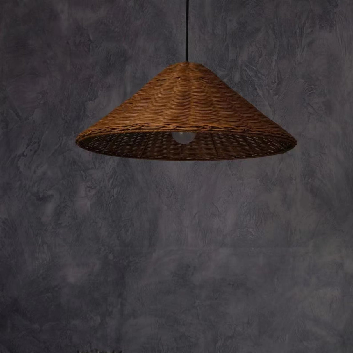 Geweven Rotan Hanglamp Wicker Kegel Lampenkap