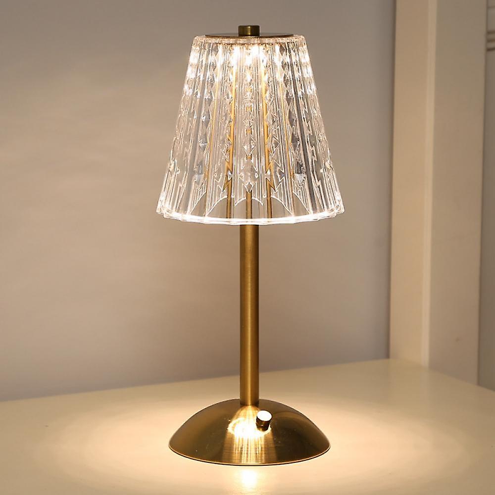 AuraLux - Luxe Gouden Kristallen Tafellamp met Touchbediening en Dimbare LED Verlichting