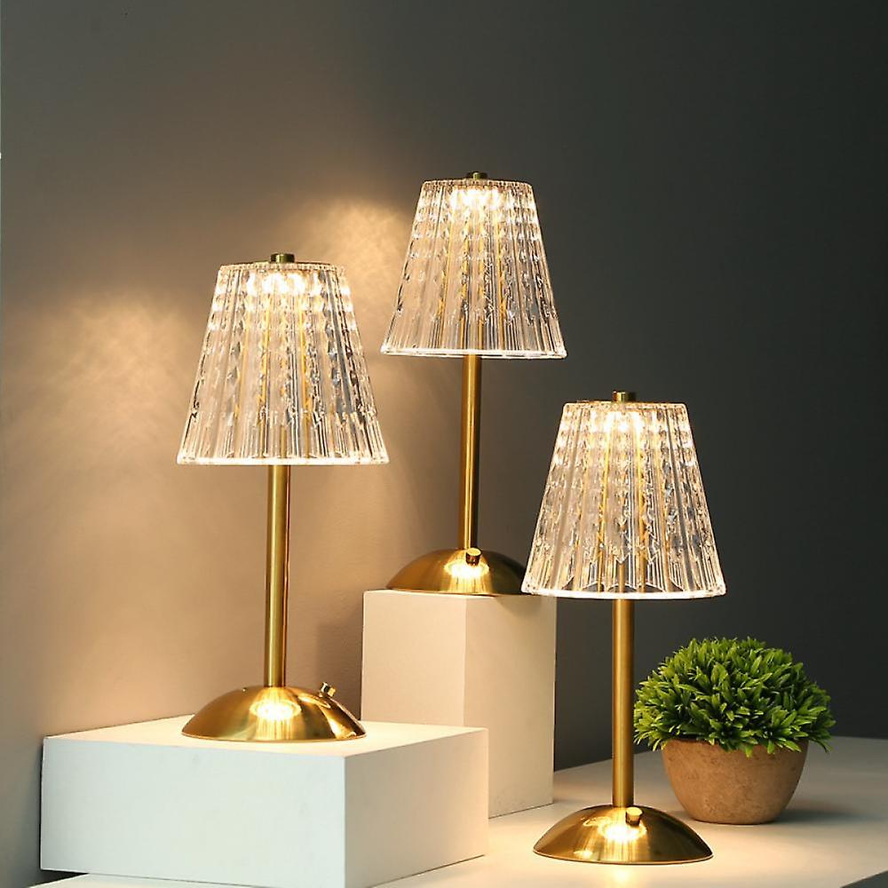 AuraLux - Luxe Gouden Kristallen Tafellamp met Touchbediening en Dimbare LED Verlichting