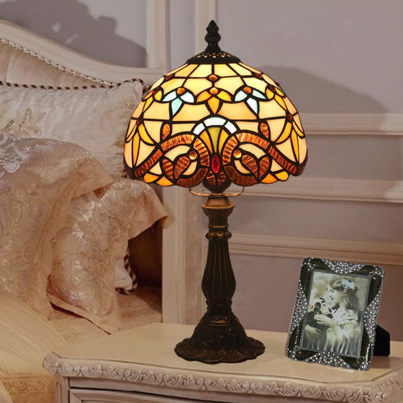 LichtBries Tiffany-vormige Lamp | Handgemaakte Lamp van Gekleurd Glas met Loodlijnen