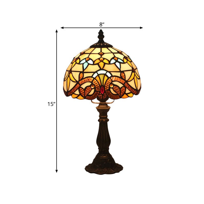 LichtBries Tiffany-vormige Lamp | Handgemaakte Lamp van Gekleurd Glas met Loodlijnen