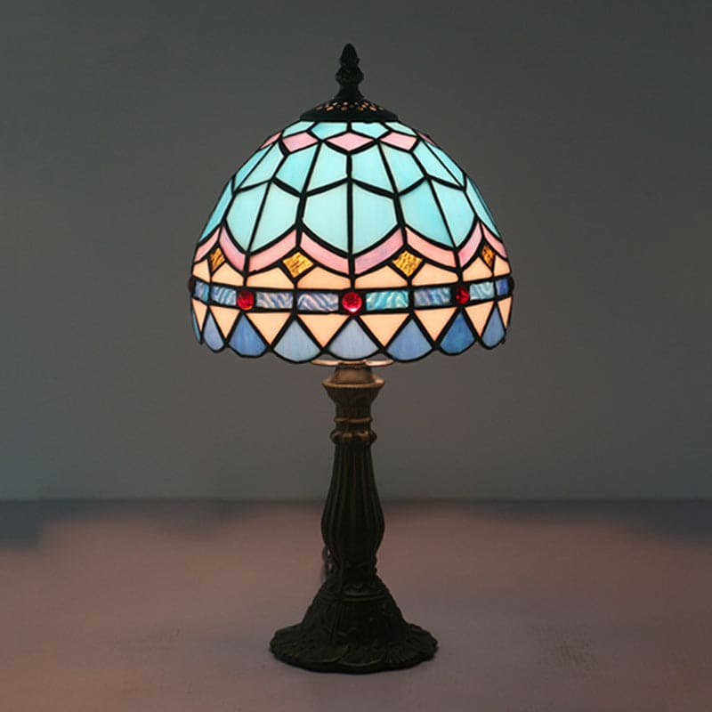 LichtBries Tiffany-vormige Lamp | Handgemaakte Lamp van Gekleurd Glas met Loodlijnen
