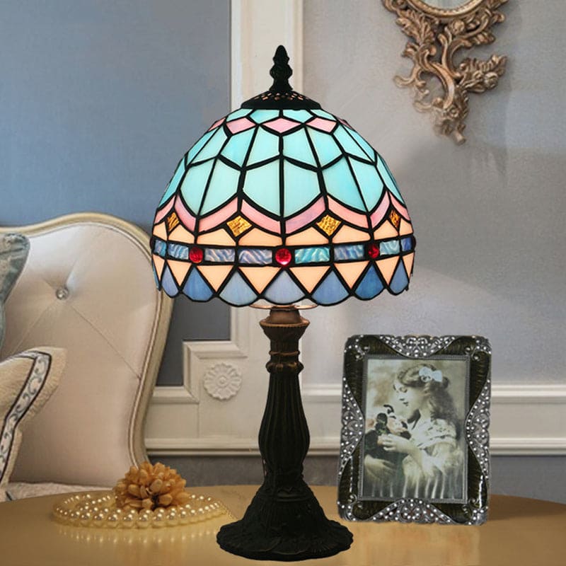 LichtBries Tiffany-vormige Lamp | Handgemaakte Lamp van Gekleurd Glas met Loodlijnen