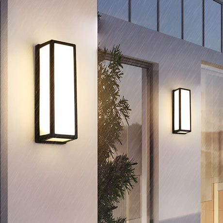Rechthoekige LED Waterdichte Bewegingssensor Zwarte Moderne Wandlamp