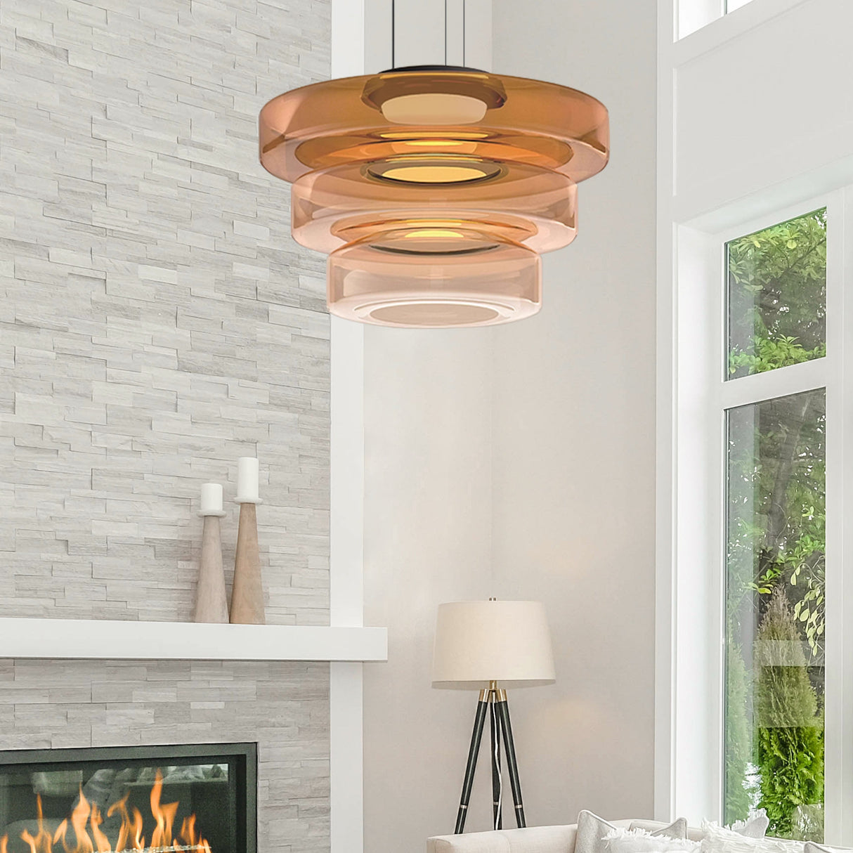Nordic Postmoderne Creatieve Glazen Hanglamp voor Keukeneiland