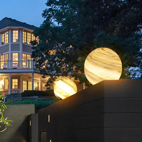 Ronde Glas Planeten Design Waterdichte Moderne Buiten Paalverlichting