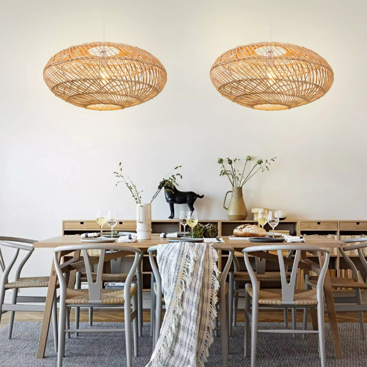 Handgeweven Rotan Hanglamp - Landelijke Stijl