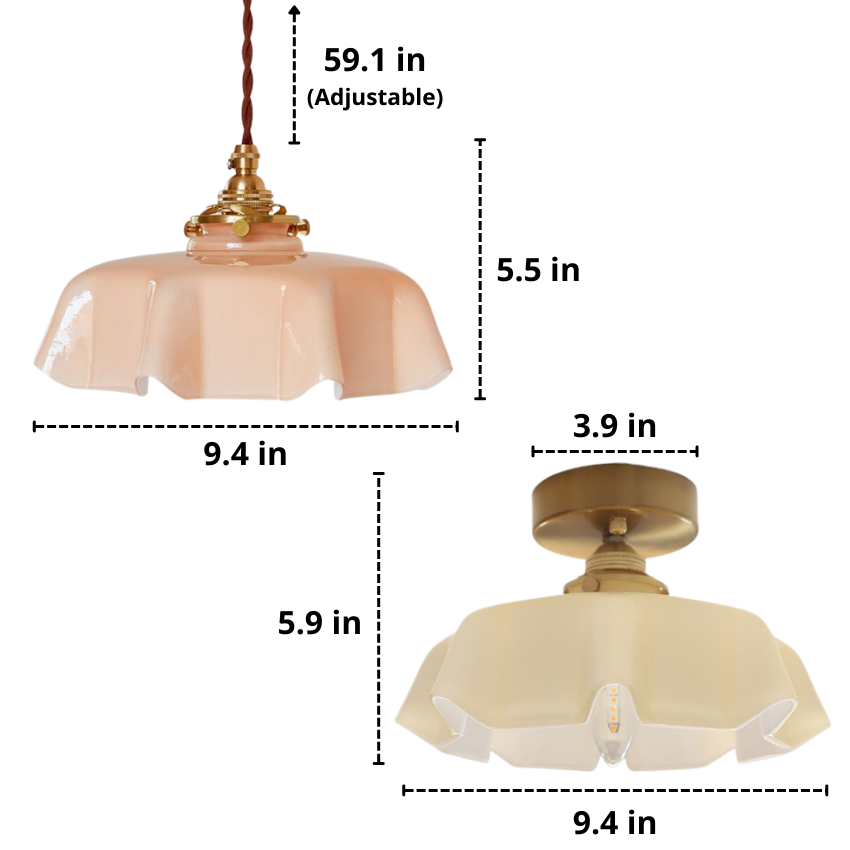 Glazen Bloem Plafond- en Hanglampen