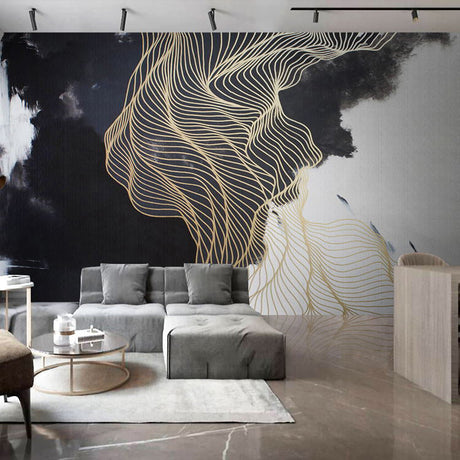 Unieke Chinese Muurdecoratie met Zon en Bergen