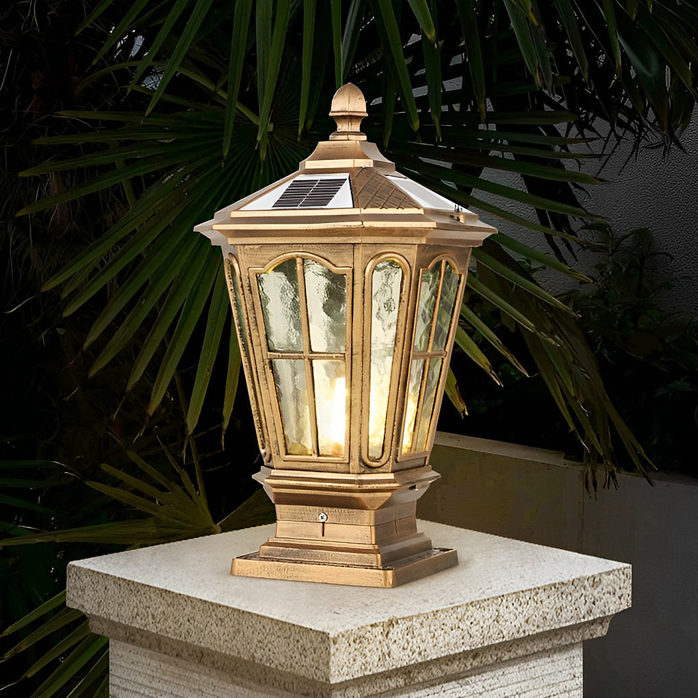 Retro Paviljoen Vorm Waterdichte LED Solar Aangedreven Schuttinglampen