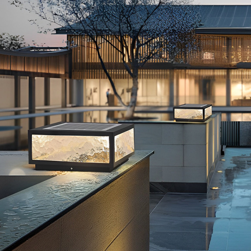 Moderne LED Waterdichte Buitenpostlampen Solar Schutting Pilaarverlichting Deck Post Verlichting