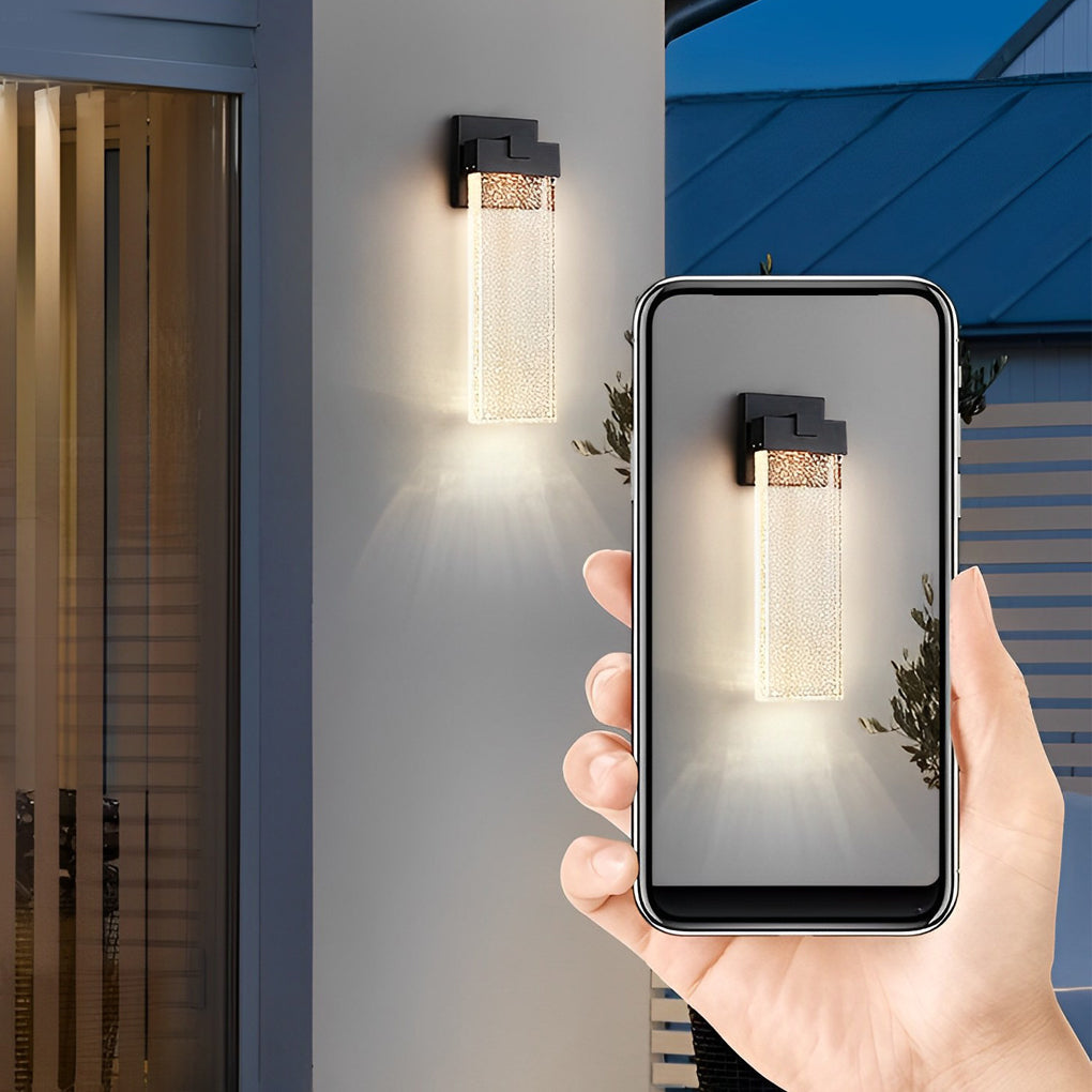 Rechthoekige Bubbels Kristal Waterdichte LED Moderne Buitenmuurlamp