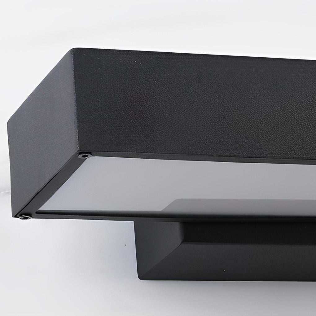 Rechthoekige Minimalistische Waterdichte Bewegingssensor Zwarte Moderne Wandlamp