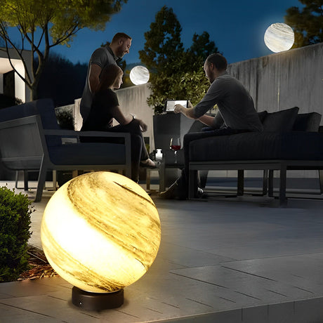 Ronde Glas Planeten Design Waterdichte Moderne Buiten Paalverlichting