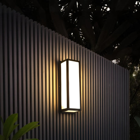 Rechthoekige LED Waterdichte Bewegingssensor Zwarte Moderne Wandlamp
