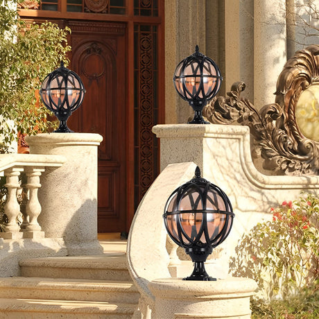 Ronde Glazen E27 Waterdichte Europese Stijl Buiten Postkap Verlichting