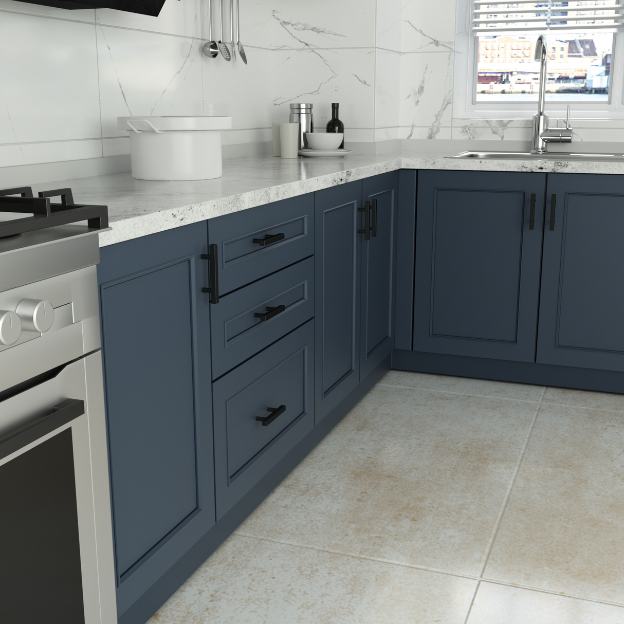 Moderne Vierkante Zwarte Keukenkast Handgrepen