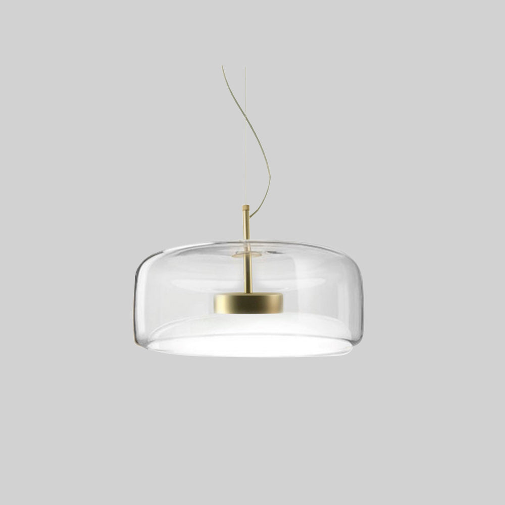 AmberGlow - Vintage LED Hanglamp van Goud Metaal en Glas | Retro Sfeerverlichting voor Slaapkamer en Woonkamer
