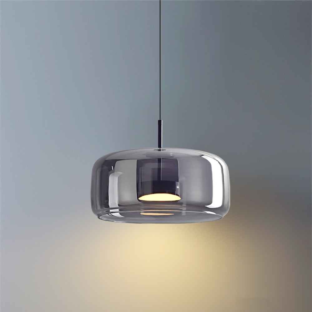 AmberGlow - Vintage LED Hanglamp van Goud Metaal en Glas | Retro Sfeerverlichting voor Slaapkamer en Woonkamer