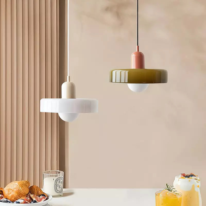 Bauhaus Glas-in-lood Hanglamp