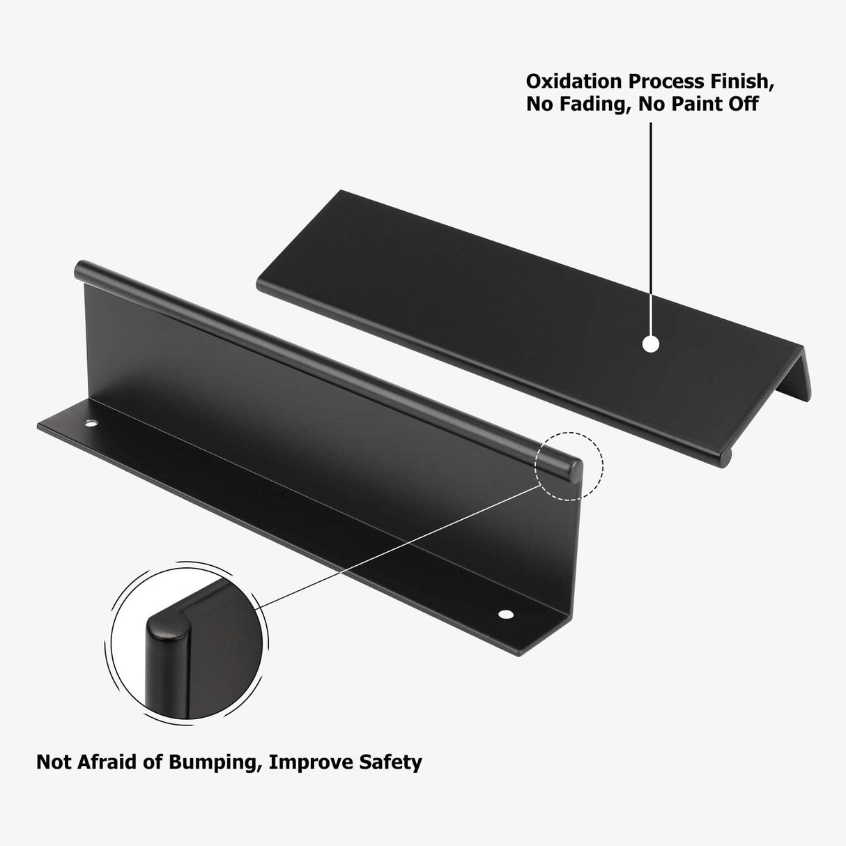 Zwarte Keukenkast Vinger Rand Ladegrepen