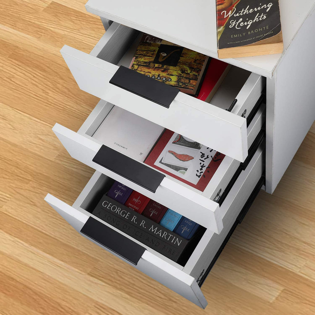 Zwarte Keukenkast Vinger Rand Ladegrepen