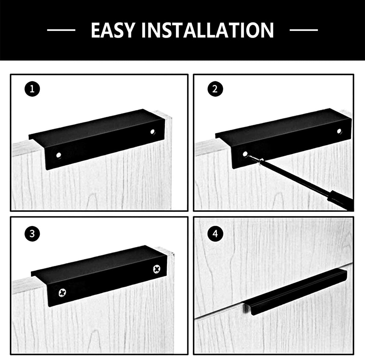 Zwarte Keukenkast Vinger Rand Ladegrepen