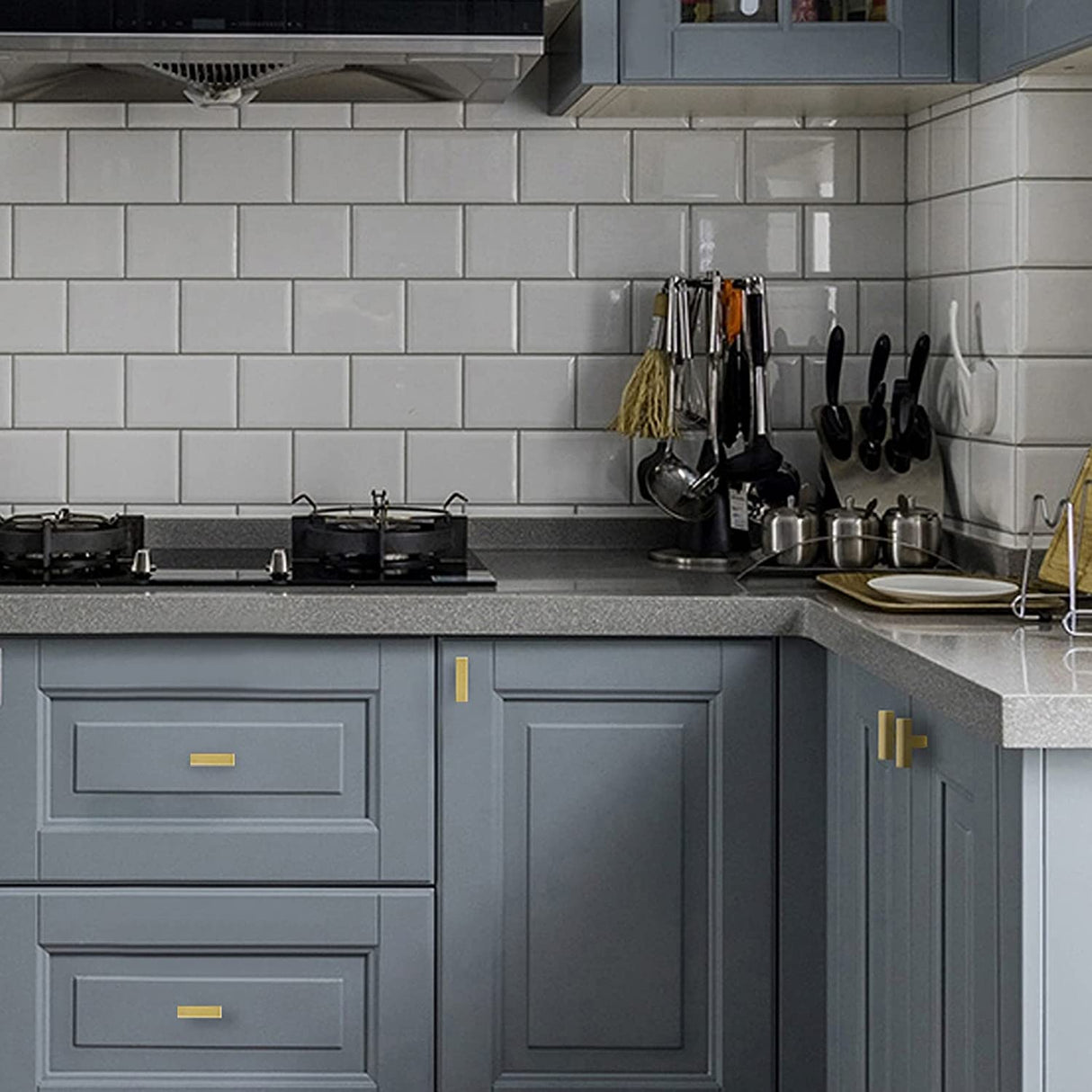 Geborstelde Messing Ladegrepen Gouden Vierkante Handvatten voor Keuken