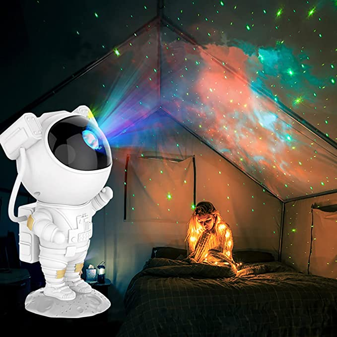 Sterrenhemel LED Projector – Astronaut Lamp met 360° Roterend Hoofd en Afstandsbediening voor Slaapkamer en Woonkamer