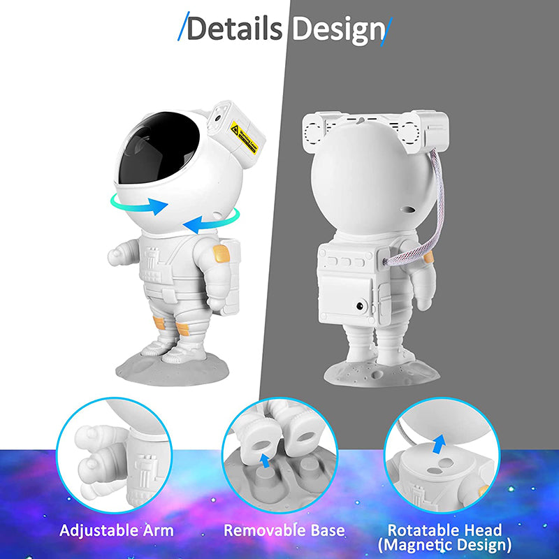 Sterrenhemel LED Projector – Astronaut Lamp met 360° Roterend Hoofd en Afstandsbediening voor Slaapkamer en Woonkamer