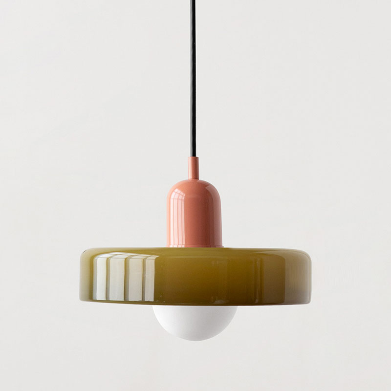 Bauhaus Glas-in-lood Hanglamp